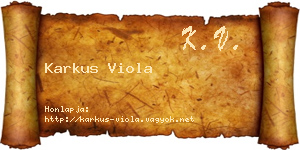 Karkus Viola névjegykártya